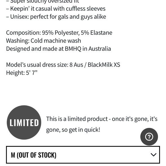 Blackmilk Godmachine Art Skull in Crown LS Oversized BFT Size Medium M NWT - Picture 10 of 16